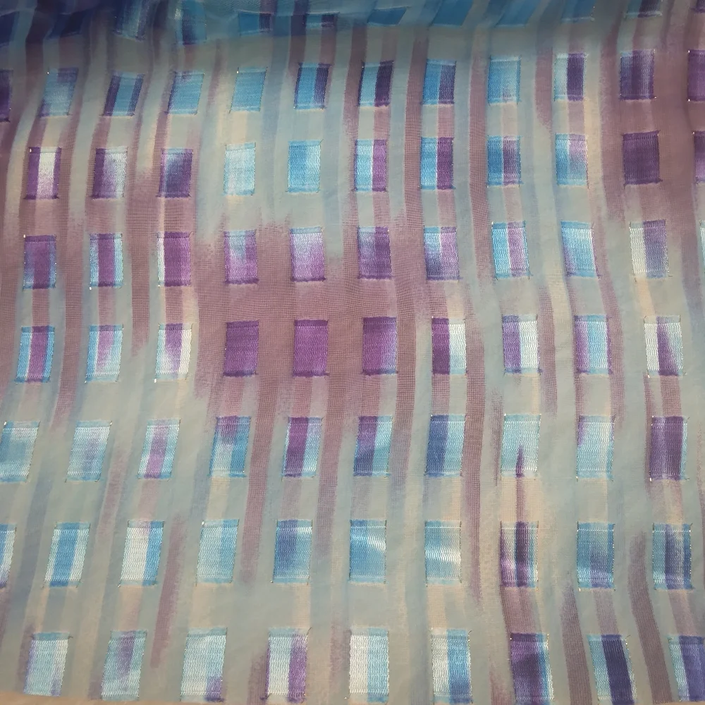 FABRIC Irridescent Sheer With A Touch Of Gold Metallic From Aqua To Purple
